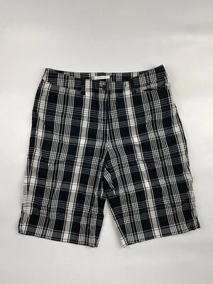 Anne Klein Sport Women's 8 Black and White Stretch Bermuda Shorts - Image 1 of 3