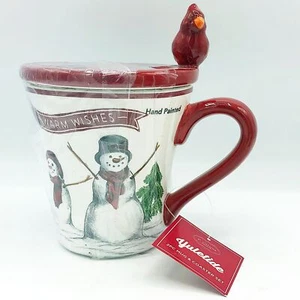 St Nicholas Square Yuletide Snowman and Cardinal Mug and Coaster Set - Picture 1 of 7