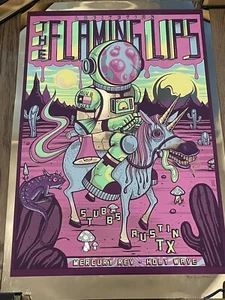 The Flaming Lips Levitation 2019 Gold Foil Poster Limited Edition by Mazza #4/10 - Picture 1 of 8