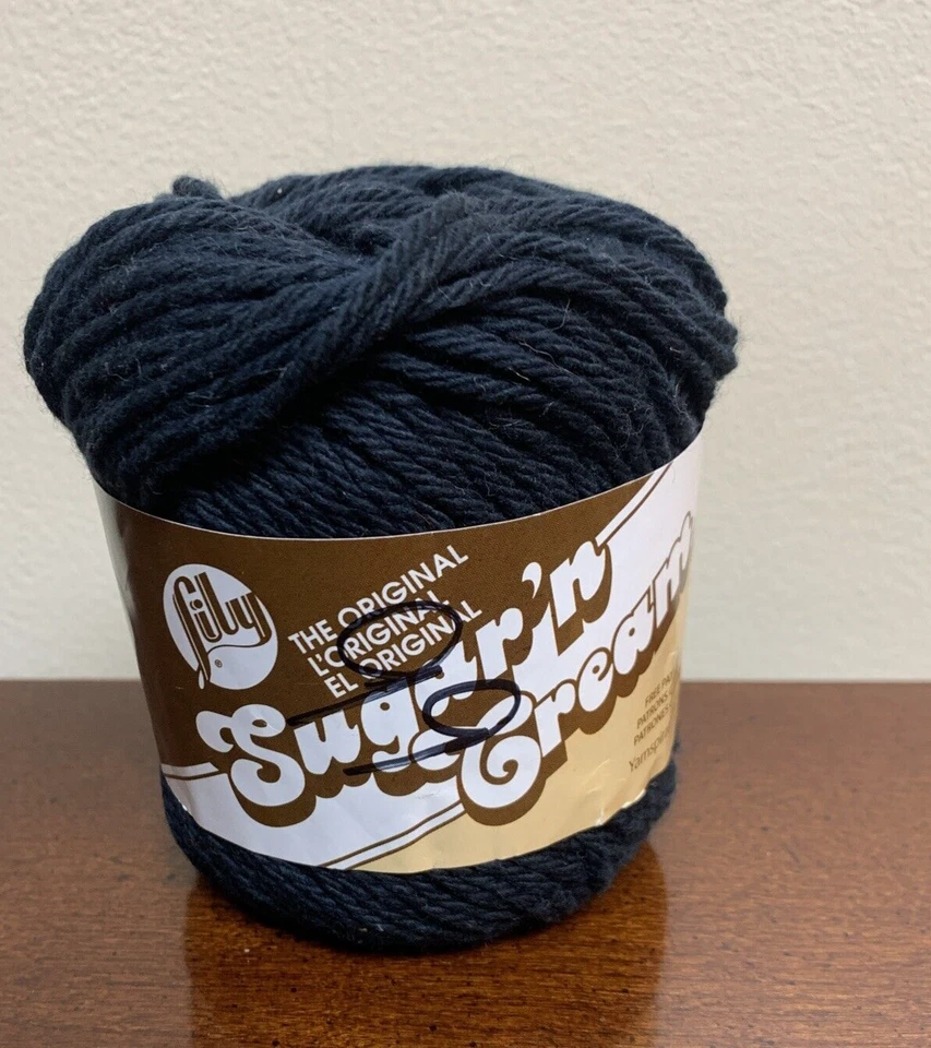 Lily Sugar N Cream Black Yarn One Only 95 Yds 2 Oz 100 Cotton