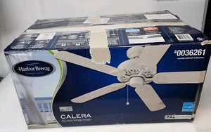 Harbor Breeze White CALERA 52" Silver + White Finish Ceiling Fan - Picture 1 of 18