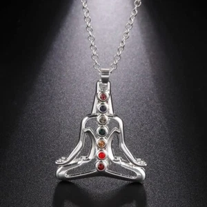 Yoga religiös inspirierend Meditation Chakra Buddha Anhänger Halskette Amulett - Bild 1 von 8