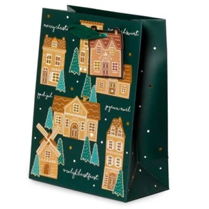 CHRISTMAS GINGERBREAD HOUSE LANE GIFT BAG WITH GIFT TAG - Picture 1 of 2