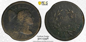 Centavo grande cabello suelto error planchet recortado 1795 graduación profesional detalle G (exc corrosión - Imagen 1 de 4