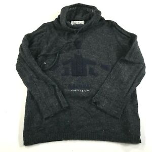 Vintage JC De Castelbajac Sweater Mens 48 XL Gray Wool Cowl Neck Winter Sports