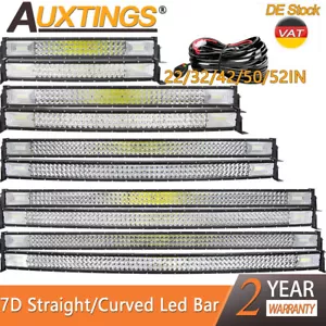 22 32 42 50 52 Zoll 3 Rows LED Lightbar Lichtbalken Arbeitsscheinwerfer Offroad - Bild 1 von 17