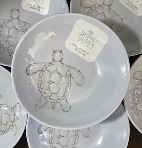 6 SIGRID OLSEN NEW!!! Brown Sea TURTLE BOWLS 7.5” Textured CUTE! - Picture 1 of 5
