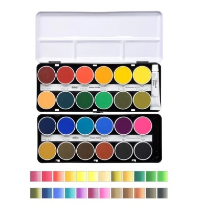 Holbein Artists Opaque Watercolor Cake color 24 Colors Set 30mm C032 - Image 1 of 3