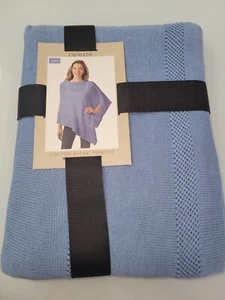 Poncho ligero de mezcla de algodón Celeste para dama, Lake (azul), talla única, nuevo - Imagen 1 de 4