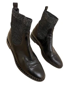 Botines de mujer Maripe zapatos de cuero talla 38,5 negros planos Chelsea botas excelentes - Imagen 1 de 12