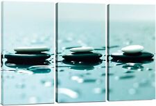 Relaxing Stones  Canvas Wall Art Decor - 12x24 3 Piece Set (Total 24x36 inch)