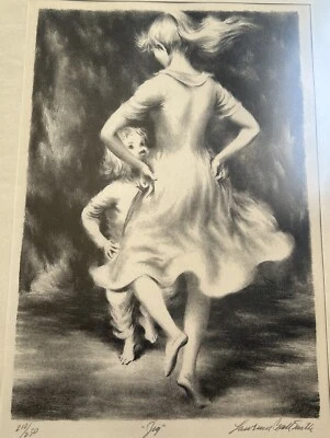 Litografía original firmada a lápiz Lawrence Beall Smith titulada "Jig" Foto 1 de 4
