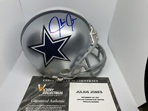 Julius Jones Signed Dallas Cowboys Speed Mini Helmet (Victory Collectibles COA)