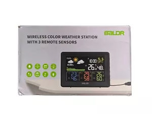 BALDR Funk Farb Wetterstation Innen Außen mit drei Fernsensoren - Bild 1 von 5