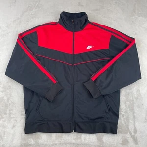 VINTAGE Nike Jacke Herren XL schwarz rot Track Tennis Full Zip Langarm 80er - Bild 1 von 11