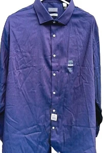 Michael Kors Long Sleeve Slim Fit Stretch Dress Shirt Slate Blue XXL 18 34/35 - Picture 1 of 8