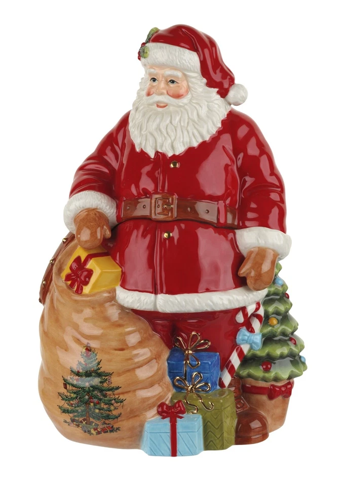 Spode Christmas Tree Figural Santa Cookie Jar 12 Inch $200 New In Box - Image 1 of 1