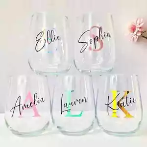 Personalised Glass Tumbler Stemless Wine Christmas Birthday Gift For Her Women - Picture 1 of 10