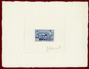 Zentralafrika 1965 #42, Artist Signed Die Proof, Ox Pulling Egge, Farming - Bild 1 von 1