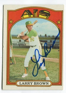 1972 Topps # 279 Larry Brown Autogramm signierte Autogrammkarte Oakland Athletics A's - Bild 1 von 2