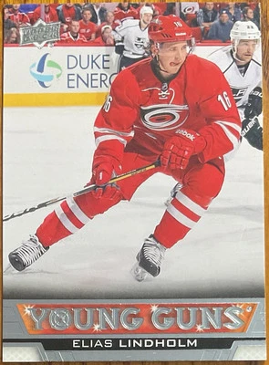 2013-14 Upper Deck Young Guns Rookie RC Elias Lindholm #469 Carolina Hurricanes - Image 1 of 2