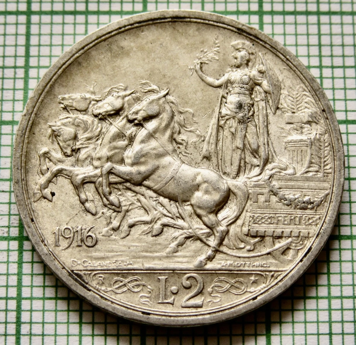 1916年 イタリア 2リラ NGC MS62 高鑑定　クァドリガ 1916年 イタリア 2リラ NGC MS62 高鑑定 クァドリガの通販 by カズ's