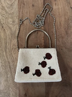 Inge Christopher Lujo Noche Mini Bolso con Cuentas Correa de Cadena Blanco/Ladybugs 🐞 Foto 1 de 4
