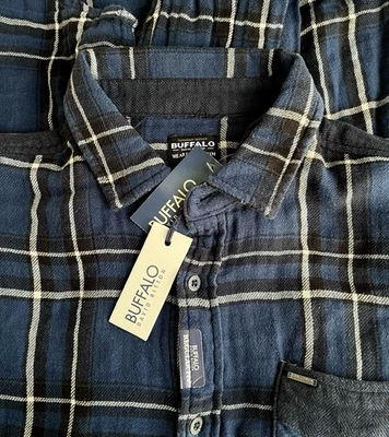 Camisa Buffalo David Bitton Sujay Abotonada Manga Larga Pagada Talla S Azul Blanco Foto 1 de 4
