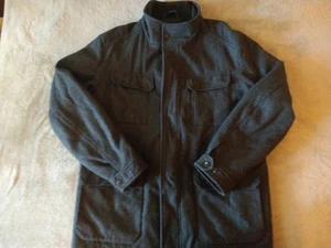 Michael Kors Jacket Men's XL Black Wool Polyester Blend Double Layer Coat - Picture 1 of 10