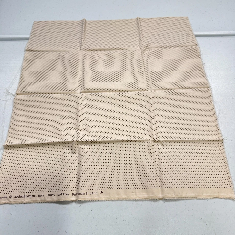 moda quilting fabric cotton beige dots 5436 19x42 - Image 1 of 4