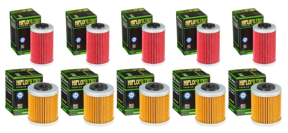 Hiflofiltro 1st et 2nd huile Filtre (x 10) pour KTM 690 Enduro R (2012 À 2019)