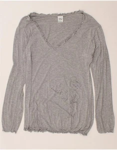 BENETTON Womens Disney Graphic Top Long Sleeve UK 10 Small Grey Viscose BV30 - Picture 1 of 3