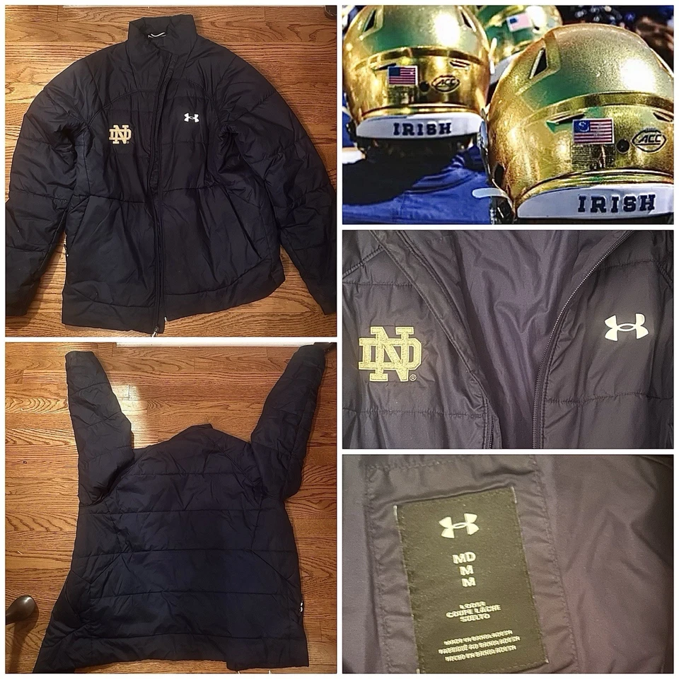 Chaqueta Abrigo de Viaje de Fútbol Emitido por el Equipo Notre Dame Under Armour # Puffer M Foto 1 de 1