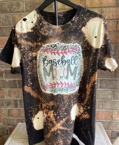 Camiseta para mujer de béisbol mamá blanqueada envejecida antigua gráfica marrón talla M - Imagen 1 de 11