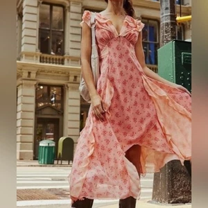 Free People Joaquin Ruffle Dress Sz Large - NWT - Picture 1 of 11