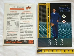 1992 Baltimore Orioles Game Program Oakland A's + scorecard Brady Anderson cover - Picture 1 of 7