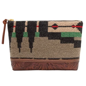 Nueva bolsa de refuerzo de lana Ralph Lauren RRL de cuero labrado a mano suroeste - Imagen 1 de 3