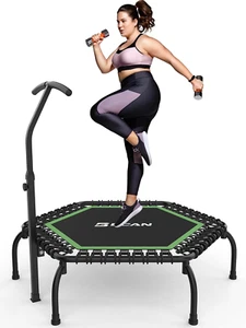 250KG Mini-Trampolin, Ø 123CM Fitness-Trampolin Mit Bungees, 3-Fach Verstellbare - Bild 1 von 9