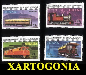 Ghana 1978, Ann/sary of Ghana Railway, conjunto de 4 estampillas Scott #678-81, MNH - Imagen 1 de 1