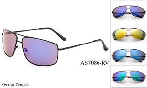 Gafas de sol retro aviador flash lentes espejadas hombres mujeres gafas marco de metal - Imagen 1 de 9
