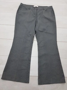 FABRIC Bootcut Trousers Size 18 W36 L28 Grey Snake Skin Zip Pockets Stretch - Picture 1 of 11