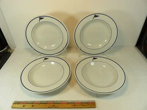 4 cuencos de sopa Port Washington NY Yacht Club con borde 8 3/4 pulgadas 1954 Mayer China - Imagen 1 de 8