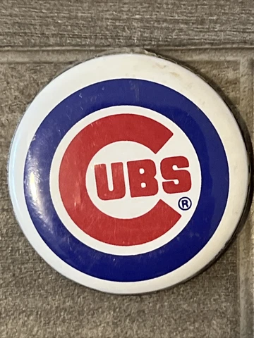 Chicago Cubs MLB Magnet Fridge Locker Button 1" Round P&K  1990' Retro Vintage Cover