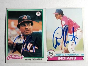 1978 & 1979 Topps Andre Thornton Auto Autograph Cards Indians Signed Lot 148 280 - Picture 1 of 4