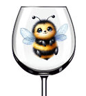 12x Cute Bumble Bee Colourful Wine Glass Bottle Tumbler Van Vinyl Sticker Decals