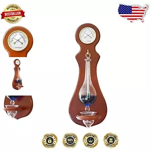 Classic Cherry Finish Weather Station with Thermometer, Hygrometer & Barometer - Picture 1 of 6