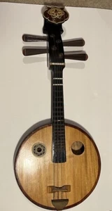 Antique Chinese Ruan Moon Shape Wood Guitar Banjo Hsinghai 19-20th Century - Picture 1 of 20