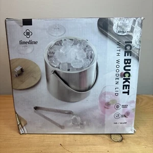 Finedine 3.5L Double Wall Stainless Steel Insulated Ice Bucket with Tongs - Picture 1 of 7