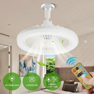 LAMPADA VENTILATORE PLAFONIERA LED DA SOFFITTO E27 REGOLABILE CON TELECOMANDO - Foto 1 di 8