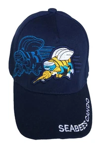 U.S. Navy, Seabee Emblem, "Seabees Can Do" on bill, navy blue Hat - Picture 1 of 2